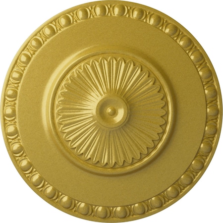 Ekena Millwork Lyon Ceiling Medallion (Fits Canopies up to 3 5/8"), Hand-Painted Rich Gold, 23 1/2"OD x 3 1/4"P CM23LYRGS